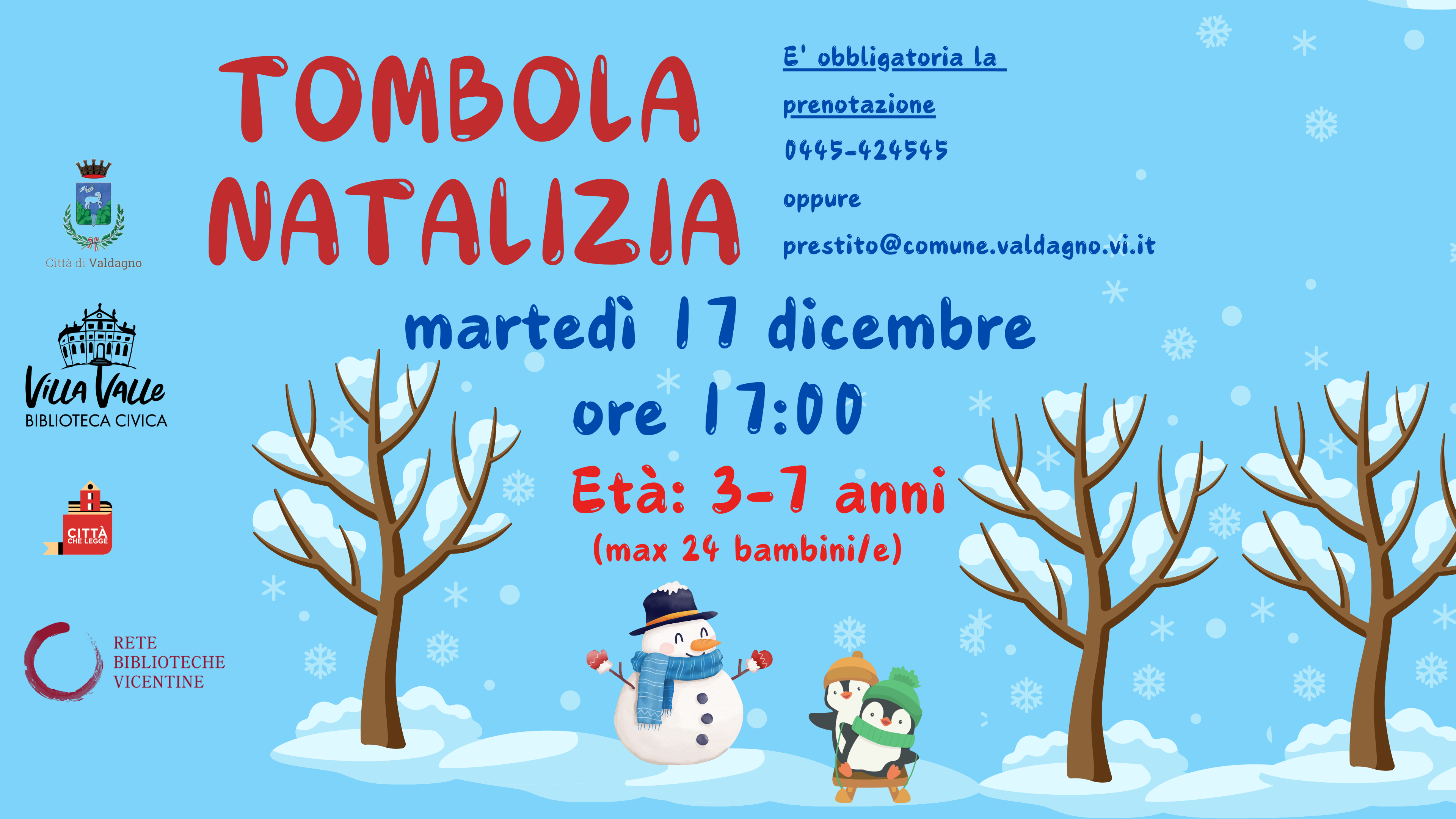 Tombola natalizia per bambini 3-7 anni