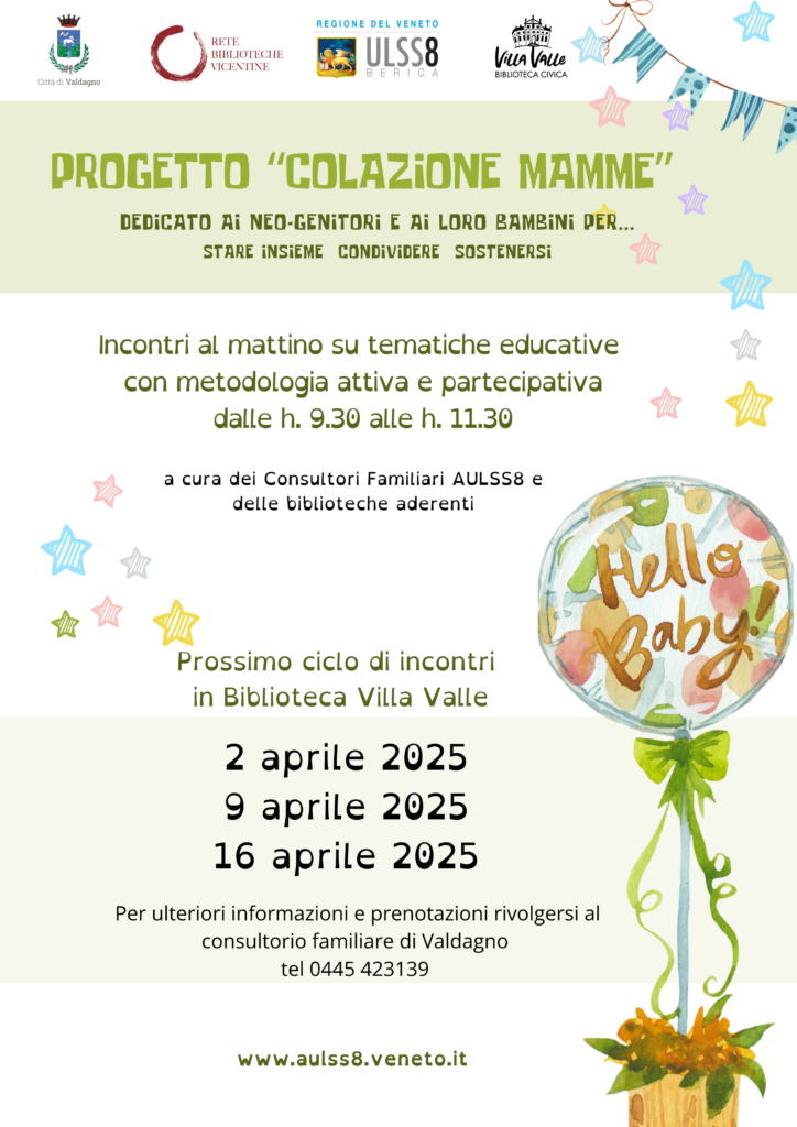 "Colazione mamme" è un progetto dedicato ai neo-genitori e ai loro bambini per stare insieme, condividere e sostenersi.